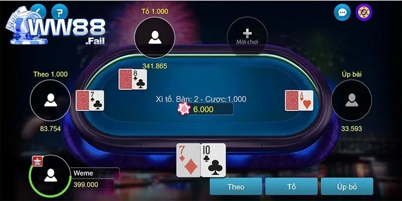 Xì tố WW88 - Tinh Hoa Game Bài Trực Tuyến Đẳng Cấp 3 Hướng dẫn luật chơi cơ bản